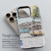 02 - Porto Tram Art - Watercolor Art Phone Case - Tough Case.jpg