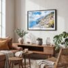 02 - Positano Italy Watercolor Art - Horizontal Art - Digital Download - Boho Living Room.jpg