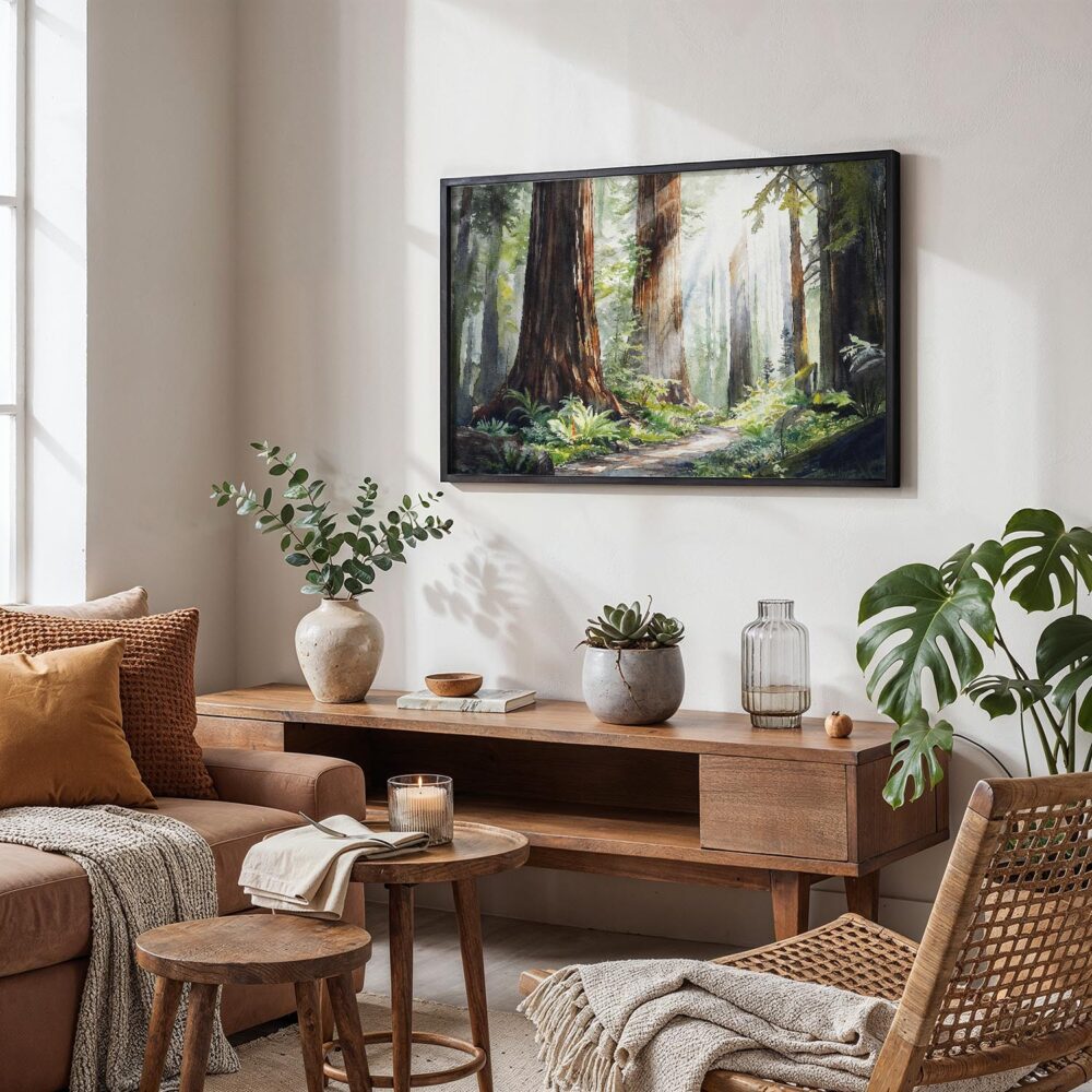 02 - Redwood National Park Watercolor - Horizontal Art - Digital Download - Boho Living Room.jpg 02 - Redwood National Park Watercolor - Horizontal Art - Digital Download - Boho Living Room.jpg