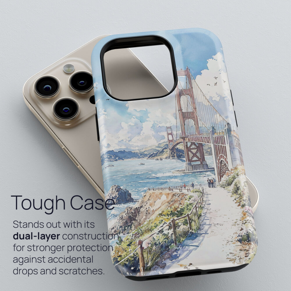 02 - San Francisco Golden Gate Bridge - Watercolor Art Phone Case - Tough Case.jpg 02 - San Francisco Golden Gate Bridge - Watercolor Art Phone Case - Tough Case.jpg