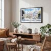 02 - San Francisco Painted Ladies Watercolor Art - Horizontal Art - Digital Download - Boho Living Room.jpg