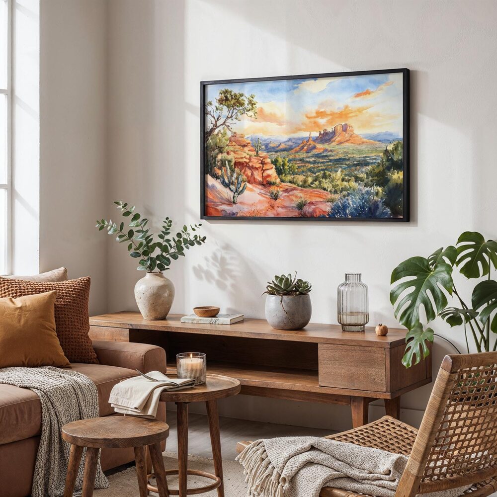02 - Sedona AZ Watercolor - Horizontal Art - Digital Download - Boho Living Room.jpg 02 - Sedona AZ Watercolor - Horizontal Art - Digital Download - Boho Living Room.jpg