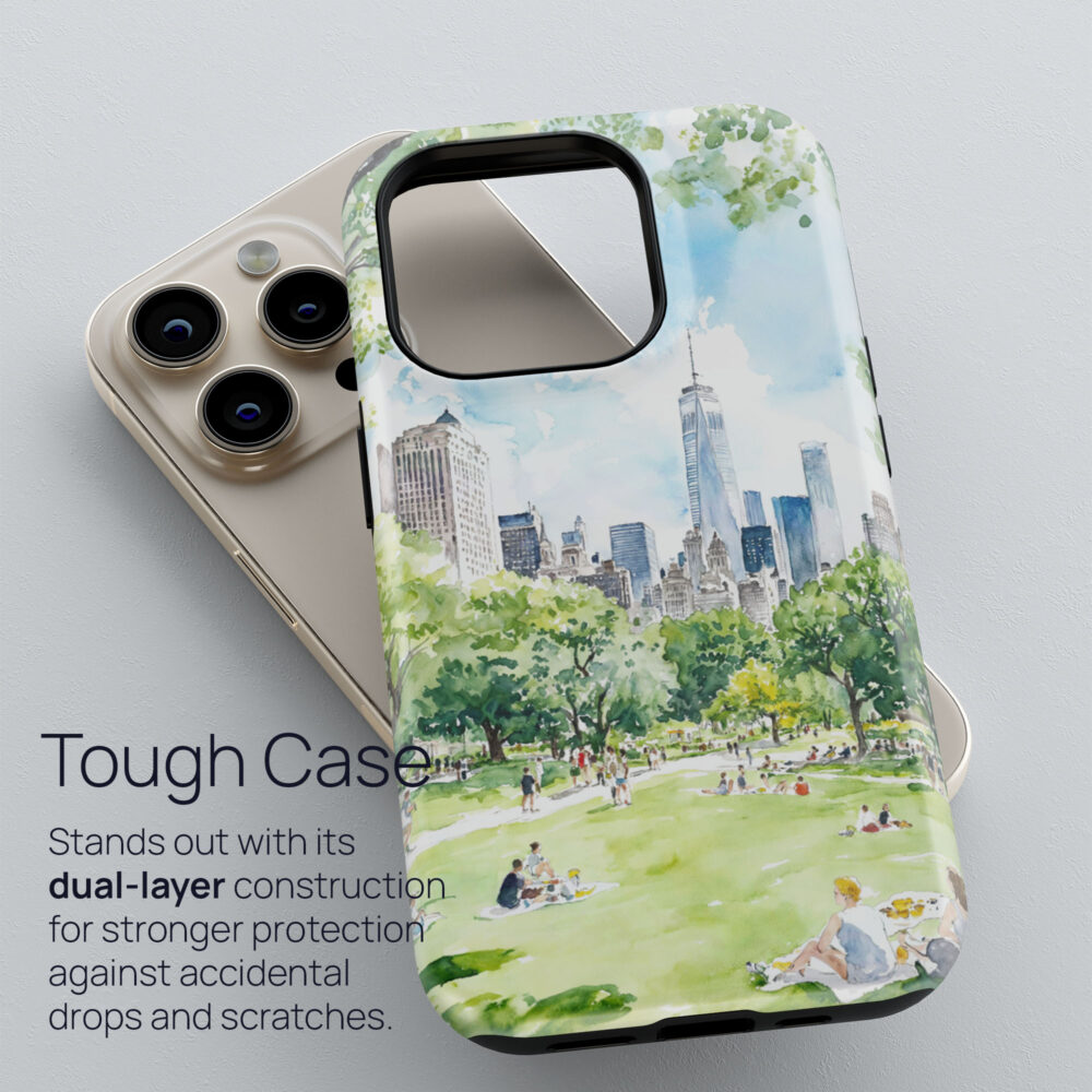 02 - Summer in New York Central Park Watercolor Art Phone Case - Tough Case.jpg 02 - Summer in New York Central Park Watercolor Art Phone Case - Tough Case.jpg