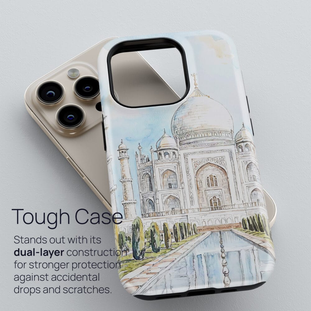 02 - Taj Mahal Watercolor Art Phone Case - Tough Case.jpg 02 - Taj Mahal Watercolor Art Phone Case - Tough Case.jpg