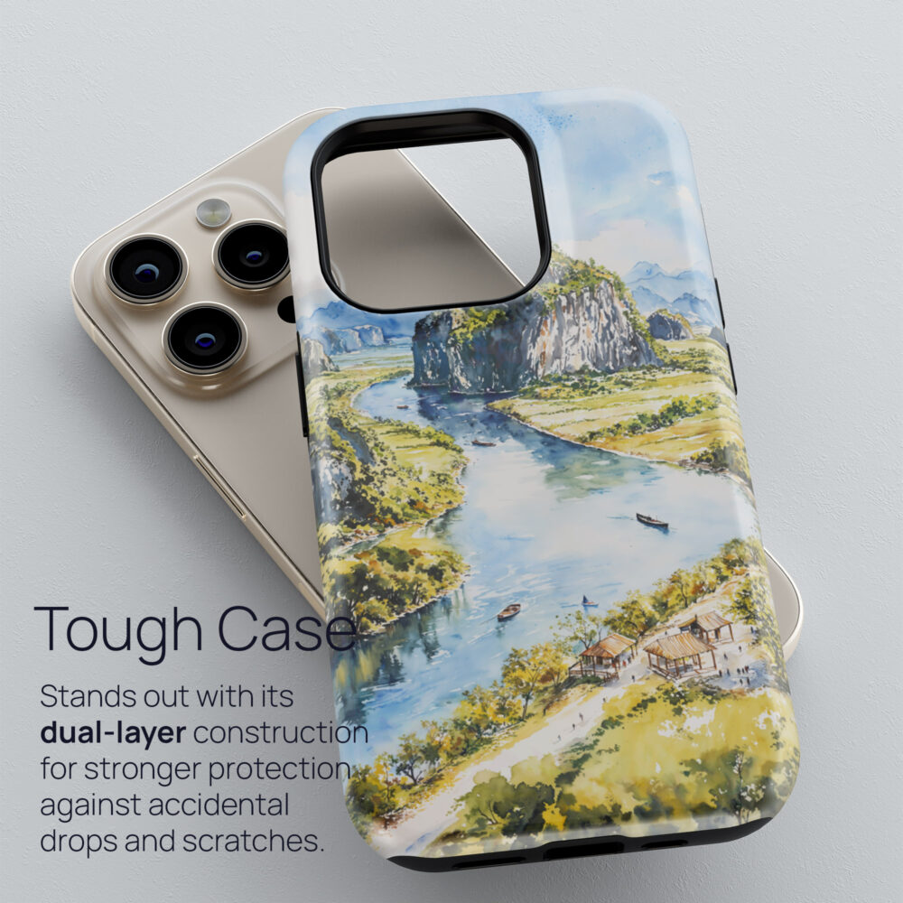 02 - Tam Coc Ninh Binh Vietnam Watercolor Art Phone Case - Tough Case.jpg 02 - Tam Coc Ninh Binh Vietnam Watercolor Art Phone Case - Tough Case.jpg