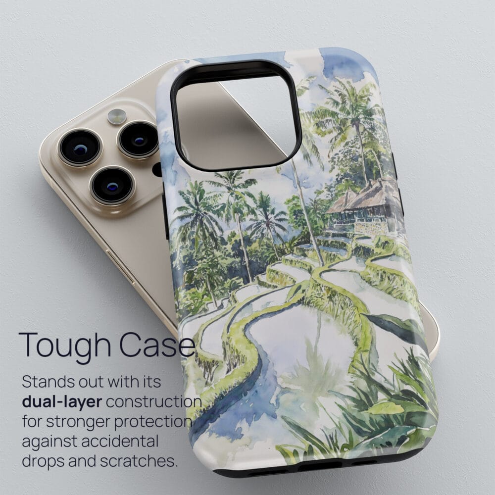 02 - Tegallalang Rice Terrace Ubud Bali Watercolor Art Phone Case - Tough Case.jpg 02 - Tegallalang Rice Terrace Ubud Bali Watercolor Art Phone Case - Tough Case.jpg