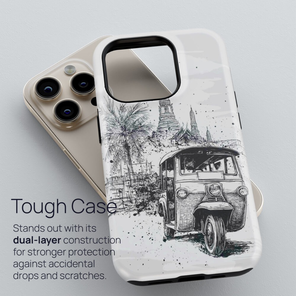 02 - Thailand - Tuk Tuk - Pencil Drawing Art Phone Case - Tough Case.jpg 02 - Thailand - Tuk Tuk - Pencil Drawing Art Phone Case - Tough Case.jpg