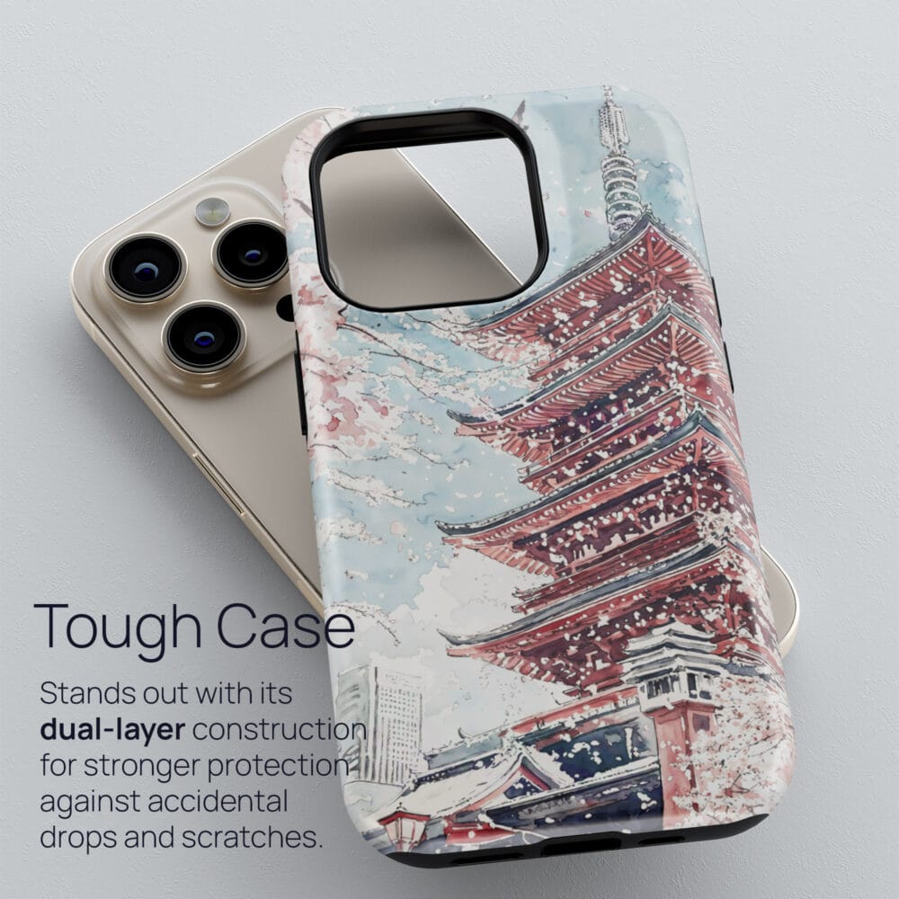 02 - Tokyo Sakura - Watercolor Art Phone Case - Tough Case.jpg 02 - Tokyo Sakura - Watercolor Art Phone Case - Tough Case.jpg