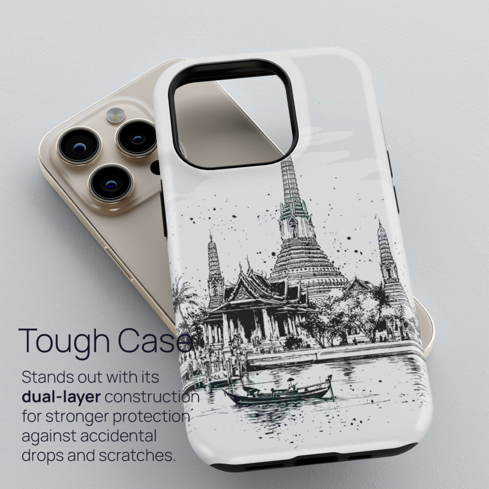 02 - Wat Arun Temple of Dawn Bangkok - Pencil Drawing Art Phone Case - Tough Case.jpg 02 - Wat Arun Temple of Dawn Bangkok - Pencil Drawing Art Phone Case - Tough Case.jpg