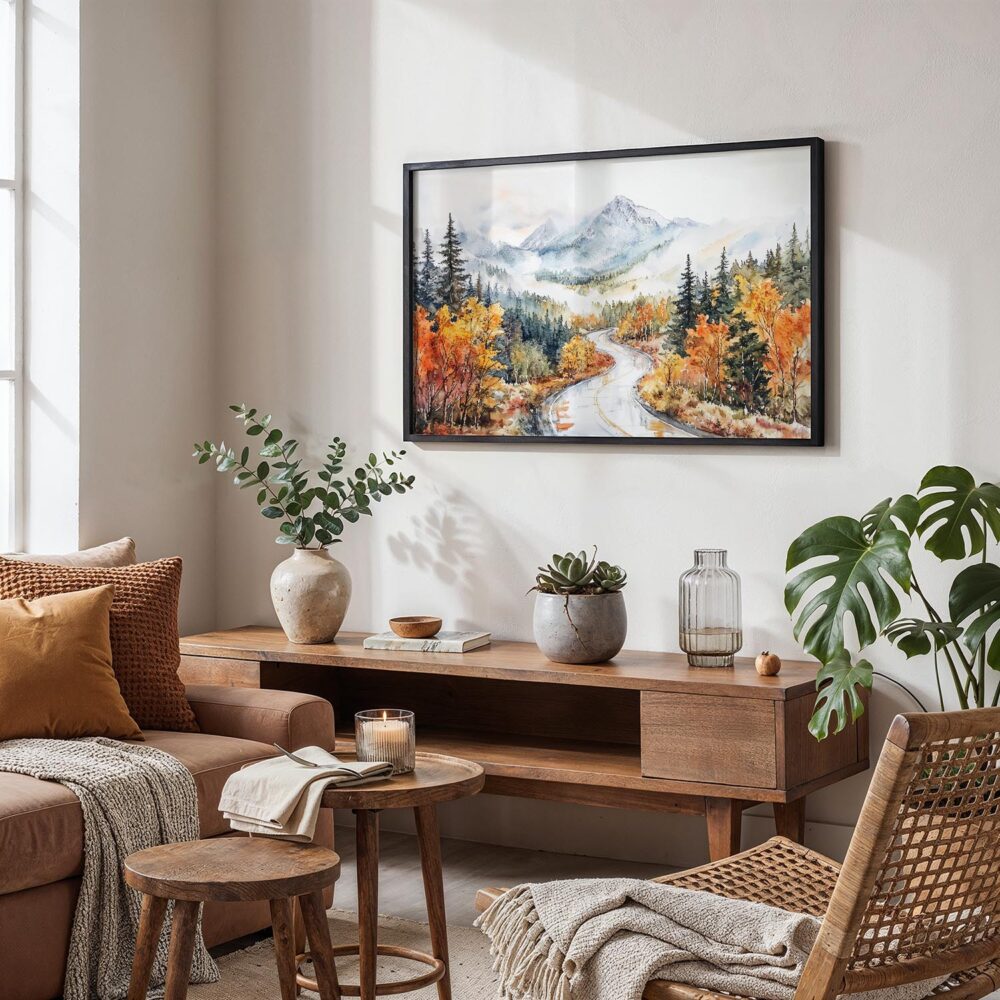 02 - White Mountains National Park Watercolor - Horizontal Art - Digital Download - Boho Living Room.jpg 02 - White Mountains National Park Watercolor - Horizontal Art - Digital Download - Boho Living Room.jpg
