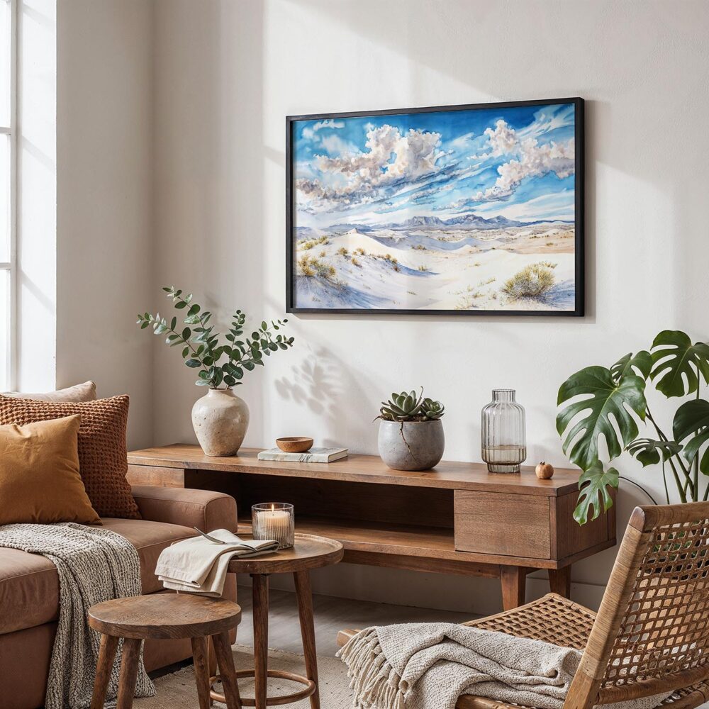 02 - White Sands National Park Watercolor - Horizontal Art - Digital Download - Boho Living Room.jpg 02 - White Sands National Park Watercolor - Horizontal Art - Digital Download - Boho Living Room.jpg