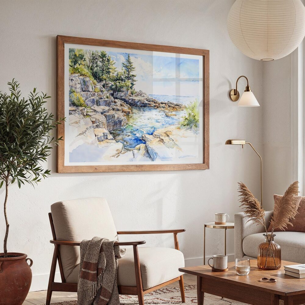 03 - Acadia National Park Watercolor - Horizontal Art - Digital Download - Boho Living Room 2.jpg 03 - Acadia National Park Watercolor - Horizontal Art - Digital Download - Boho Living Room 2.jpg