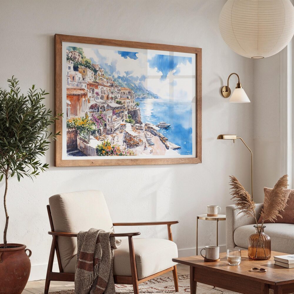 03 - Amalfi Coast Watercolor Art - Horizontal Art - Digital Download - Boho Living Room 2.jpg 03 - Amalfi Coast Watercolor Art - Horizontal Art - Digital Download - Boho Living Room 2.jpg