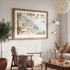 03 - Amalfi Coast with Lemon Trees Watercolor Art - Horizontal Art - Digital Download - Boho Living Room 2.jpg