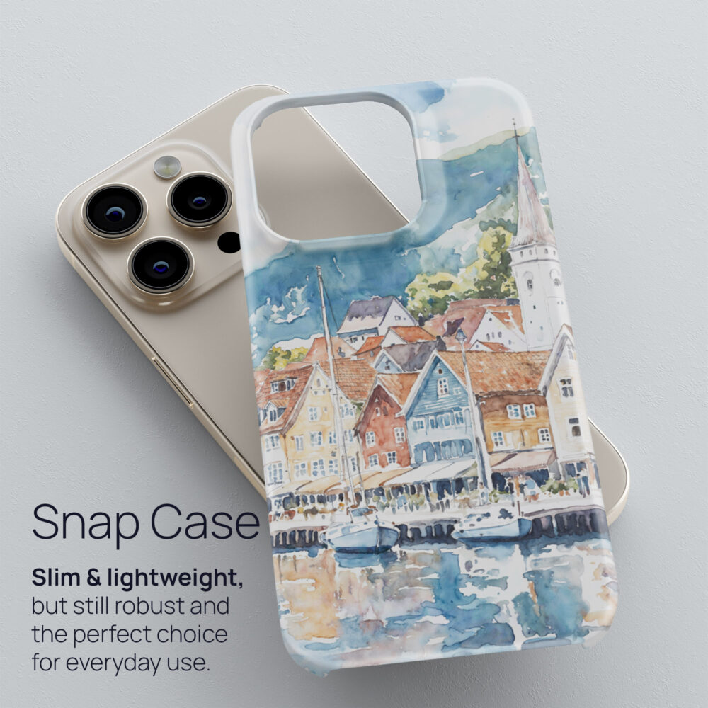 03 - Bergen Norway Watercolor Art Phone Case - Snap Case.jpg 03 - Bergen Norway Watercolor Art Phone Case - Snap Case.jpg