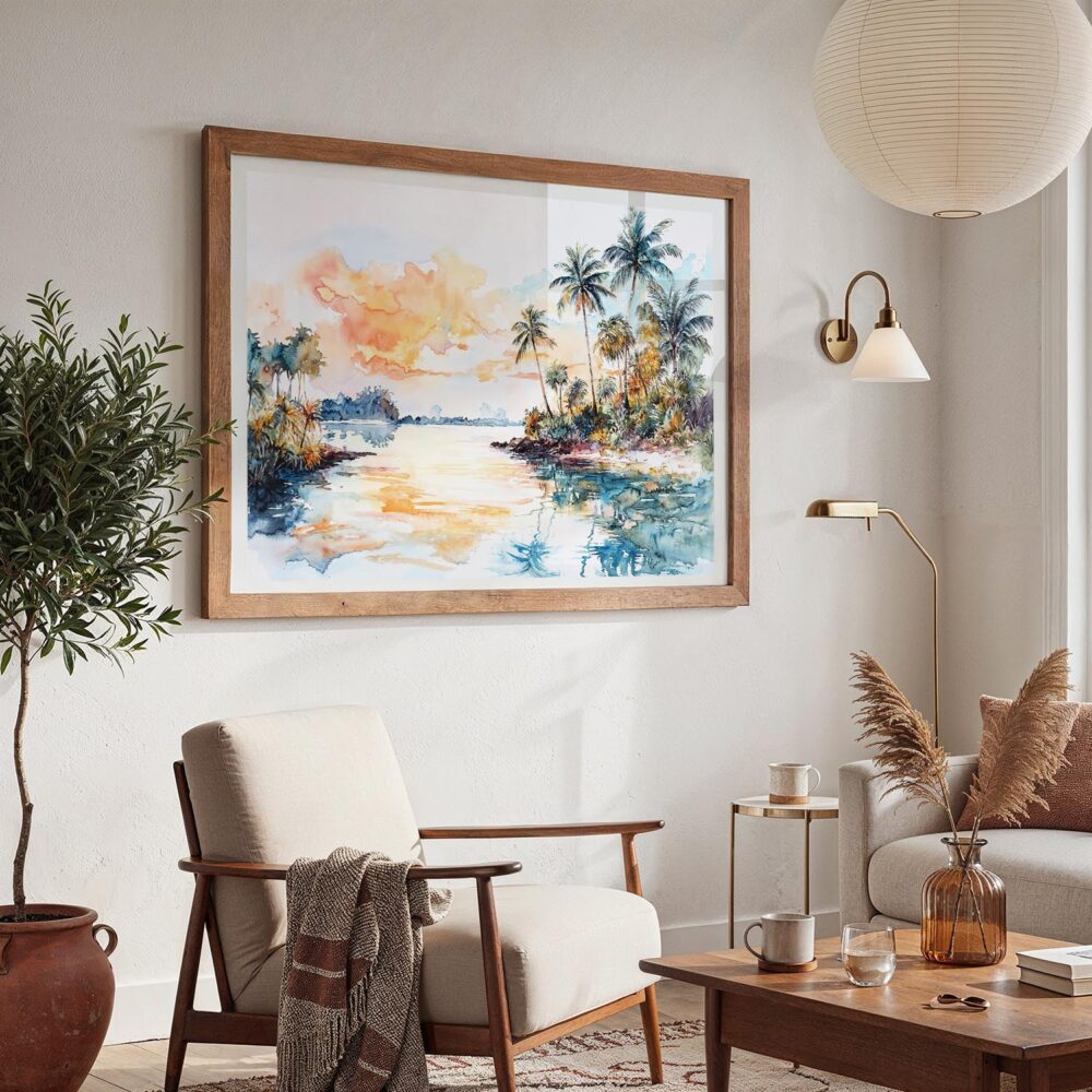 03 - Biscayne National Park Watercolor - Horizontal Art - Digital Download - Boho Living Room 2.jpg 03 - Biscayne National Park Watercolor - Horizontal Art - Digital Download - Boho Living Room 2.jpg