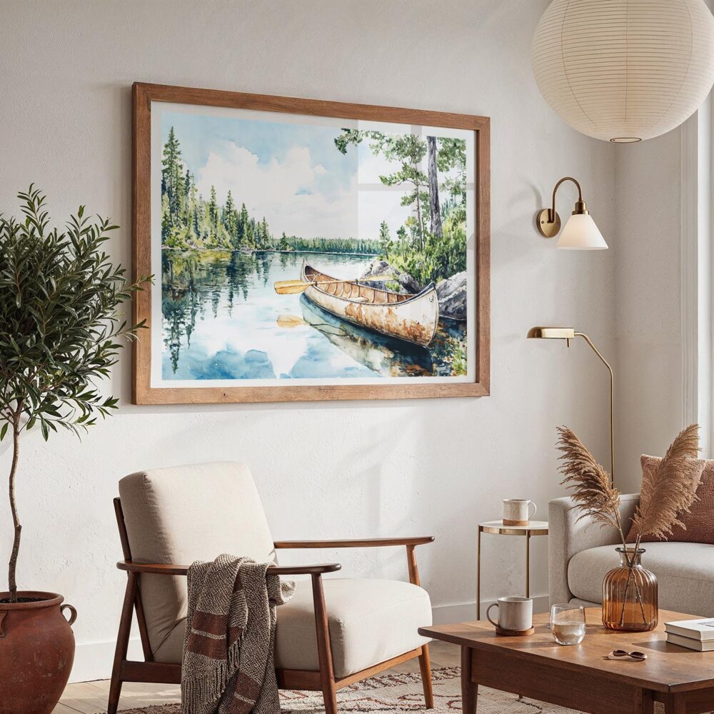 03 - Boundary Waters Watercolor - Horizontal Art - Digital Download - Boho Living Room 2.jpg 03 - Boundary Waters Watercolor - Horizontal Art - Digital Download - Boho Living Room 2.jpg