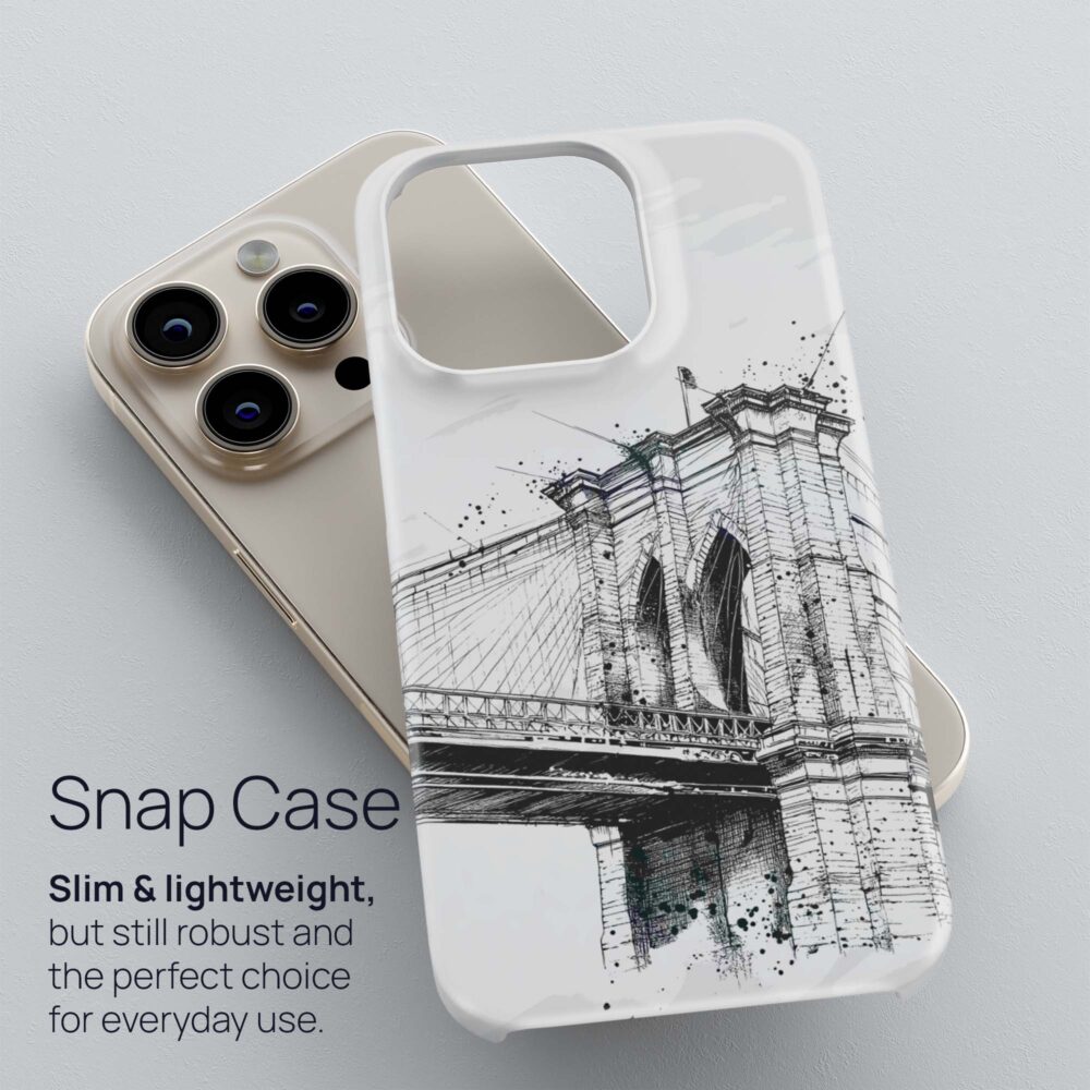 03 - Brooklyn Bridge - Pencil Drawing Phone Case - Snap Case.jpg 03 - Brooklyn Bridge - Pencil Drawing Phone Case - Snap Case.jpg
