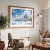 03 - Chicago Skyline Watercolor Art - Horizontal Art - Digital Download - Boho Living Room 2.jpg