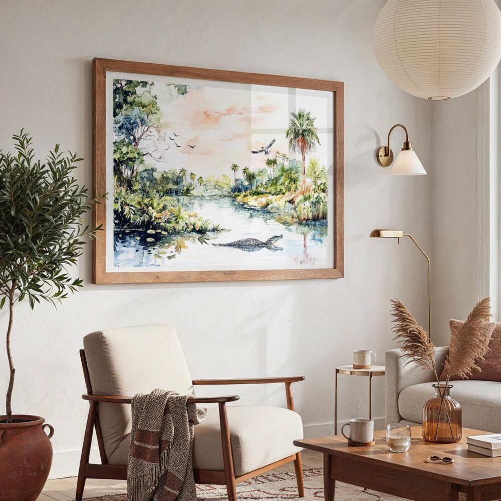 03 - Everglades National Park Watercolor - Horizontal Art - Digital Download - Boho Living Room 2.jpg 03 - Everglades National Park Watercolor - Horizontal Art - Digital Download - Boho Living Room 2.jpg