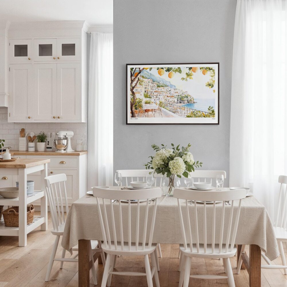 03 - Framed Amalfi Coast with Lemon Trees Watercolor Art - Horizontal Canvas Print - Coastal Kitchen.jpg 03 - Framed Amalfi Coast with Lemon Trees Watercolor Art - Horizontal Canvas Print - Coastal Kitchen.jpg