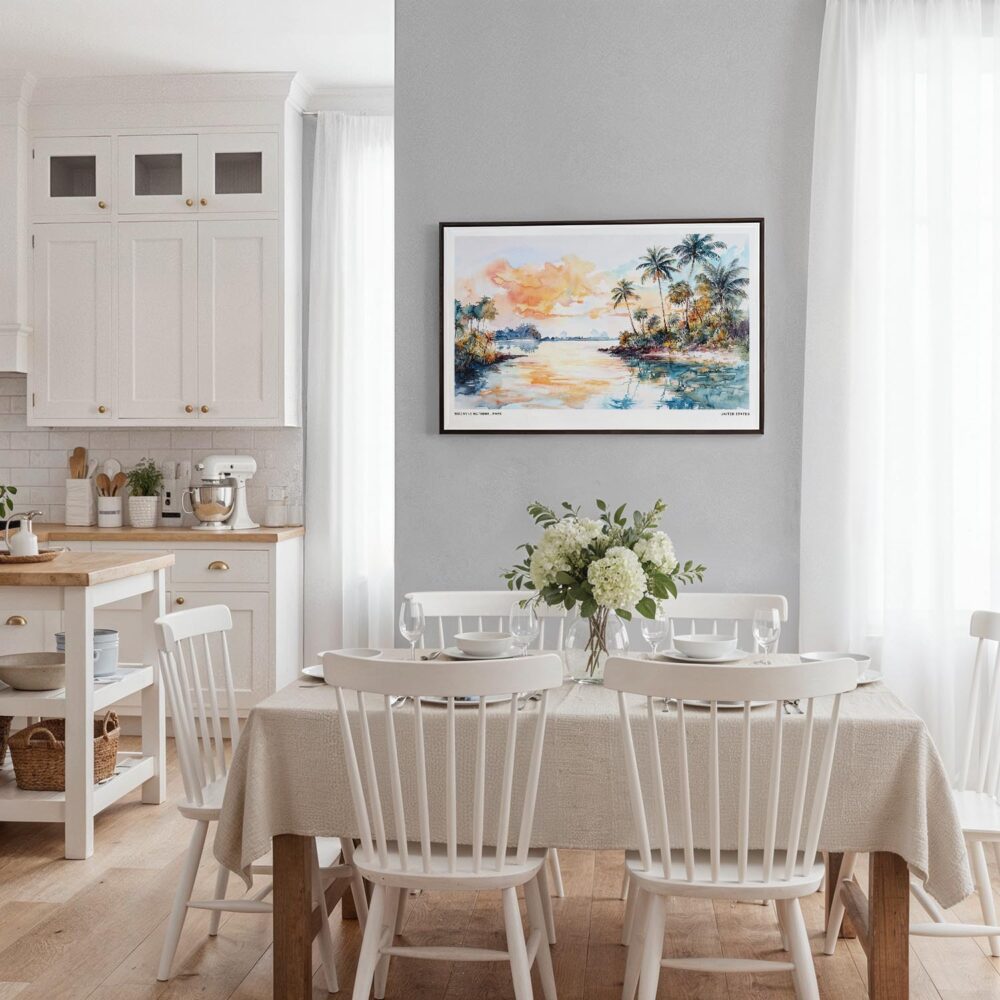 03 - Framed Biscayne National Park Watercolor - Horizontal Canvas Print - Coastal Kitchen.jpg 03 - Framed Biscayne National Park Watercolor - Horizontal Canvas Print - Coastal Kitchen.jpg