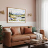 03 - Framed Denali National Park Watercolor - Horizontal Art Print hanging in Boho Living Room.jpg