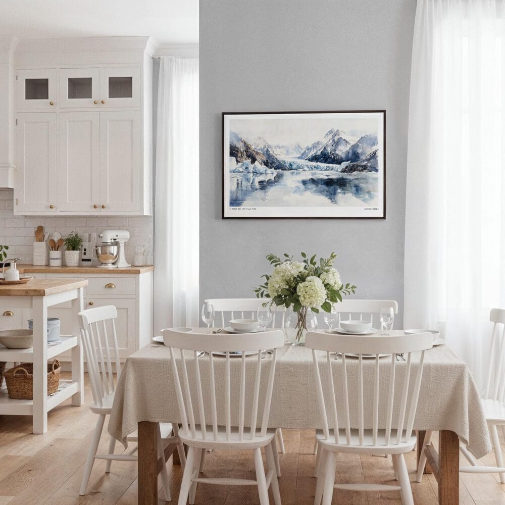 03 - Framed Glacier Bay National Park Watercolor - Horizontal Canvas Print - Coastal Kitchen.jpg 03 - Framed Glacier Bay National Park Watercolor - Horizontal Canvas Print - Coastal Kitchen.jpg