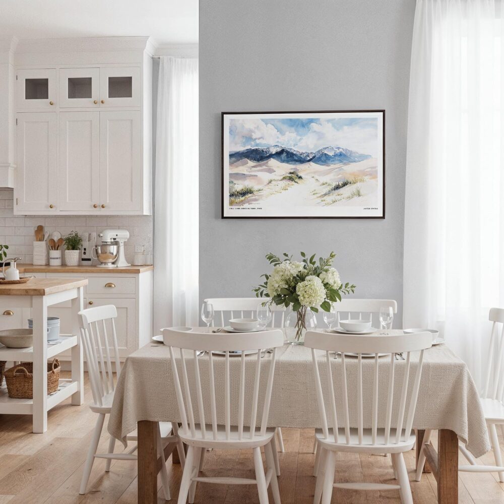 03 - Framed Great Sand Dunes National Park Watercolor - Horizontal Canvas Print - Coastal Kitchen.jpg 03 - Framed Great Sand Dunes National Park Watercolor - Horizontal Canvas Print - Coastal Kitchen.jpg