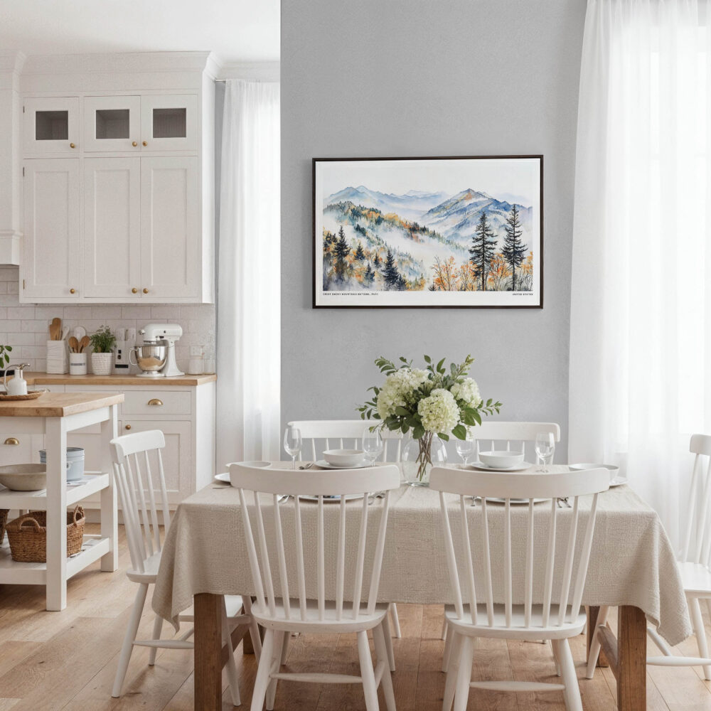 03 - Framed Great Smoky Mountains National Park Watercolor - Horizontal Canvas Print - Coastal Kitchen.jpg 03 - Framed Great Smoky Mountains National Park Watercolor - Horizontal Canvas Print - Coastal Kitchen.jpg