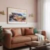 03 - Framed Haleakala National Park Watercolor - Horizontal Art Print hanging in Boho Living Room.jpg