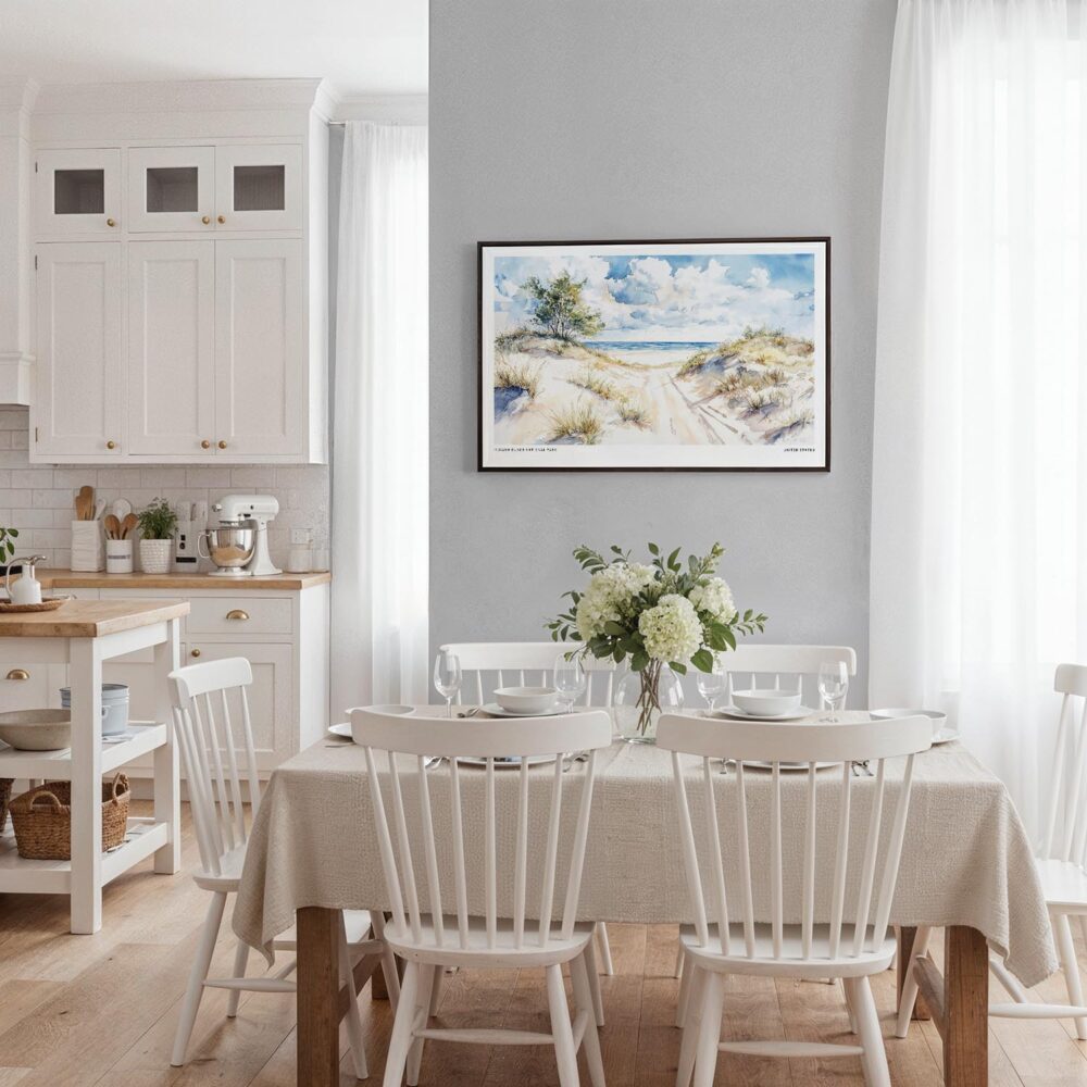 03 - Framed Indiana Dunes National Park Watercolor - Horizontal Canvas Print - Coastal Kitchen.jpg 03 - Framed Indiana Dunes National Park Watercolor - Horizontal Canvas Print - Coastal Kitchen.jpg