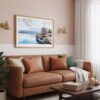 03 - Framed Japan Mount Fuji Watercolor Art - Horizontal Art Print hanging in Boho Living Room - Horizontal.jpg