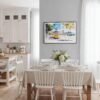03 - Framed Lisbon Portugal Yellow Tram Watercolor Art - Horizontal Canvas Print - Coastal Kitchen.jpg
