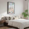 03 - Framed Morning Coffee in Florence Watercolor Canvas Print - Bedroom - Vertical.jpg