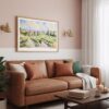03 - Framed Napa Valley Watercolor - Horizontal Art Print hanging in Boho Living Room.jpg