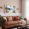 03 - Framed Olympic National Park Watercolor - Horizontal Art Print hanging in Boho Living Room.jpg