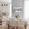 03 - Framed Park Guell Spain Watercolor Art - Horizontal Canvas Print - Coastal Kitchen.jpg