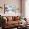 03 - Framed San Francisco Lombard Street Watercolor Art - Horizontal Art Print hanging in Boho Living Room.jpg