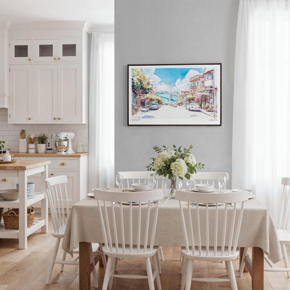 03 - Framed San Francisco Lombard Street Watercolor Art - Horizontal Canvas Print - Coastal Kitchen.jpg 03 - Framed San Francisco Lombard Street Watercolor Art - Horizontal Canvas Print - Coastal Kitchen.jpg