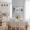 03 - Framed San Francisco Painted Ladies Watercolor Art - Horizontal Canvas Print - Coastal Kitchen.jpg