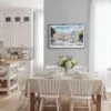 03 - Framed San Francisco Painted Ladies Watercolor Art - Horizontal Canvas Print - Coastal Kitchen.jpg