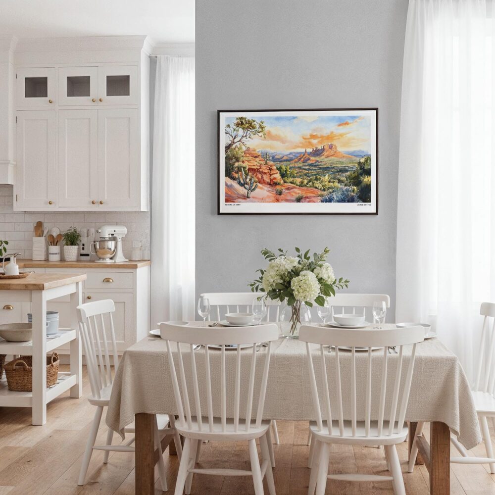 03 - Framed Sedona AZ Watercolor - Horizontal Canvas Print - Coastal Kitchen.jpg 03 - Framed Sedona AZ Watercolor - Horizontal Canvas Print - Coastal Kitchen.jpg