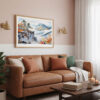 03 - Framed Shenandoah National Park Watercolor - Horizontal Art Print hanging in Boho Living Room.jpg