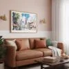 03 - Framed Tokyo Tower Watercolor Art - Horizontal Art Print hanging in Boho Living Room.jpg