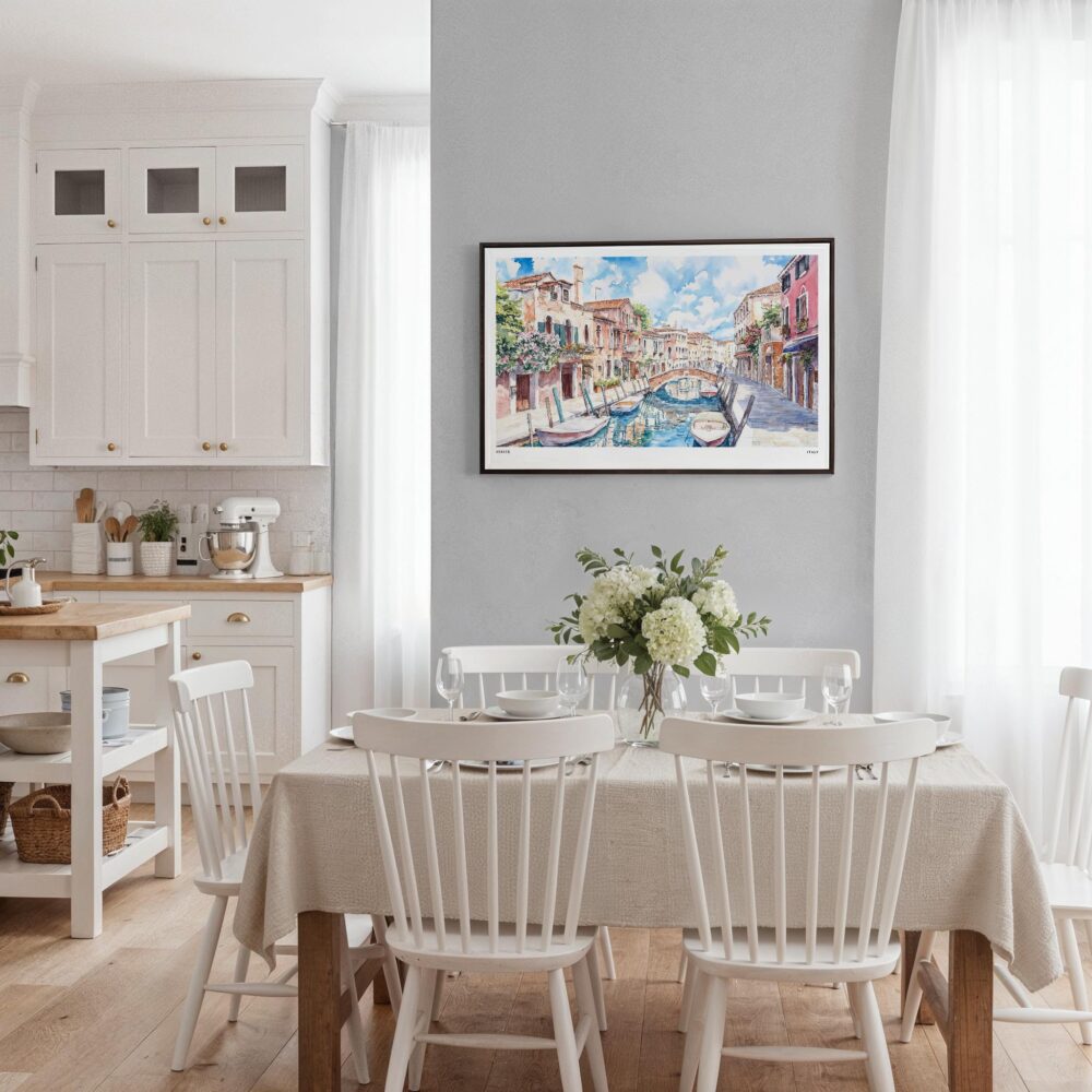 03 - Framed Venice Italy Canals Watercolor Art - Horizontal Canvas Print - Coastal Kitchen.jpg 03 - Framed Venice Italy Canals Watercolor Art - Horizontal Canvas Print - Coastal Kitchen.jpg