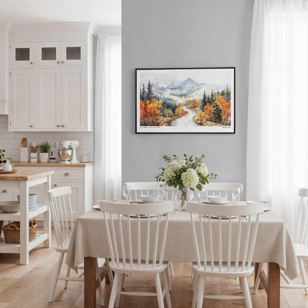 03 - Framed White Mountains National Park Watercolor - Horizontal Canvas Print - Coastal Kitchen.jpg 03 - Framed White Mountains National Park Watercolor - Horizontal Canvas Print - Coastal Kitchen.jpg