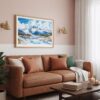 03 - Framed Wrangell–St. Elias National Park Watercolor - Horizontal Art Print hanging in Boho Living Room.jpg