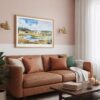 03 - Framed Yellowstone National Park Watercolor - Horizontal Art Print hanging in Boho Living Room.jpg