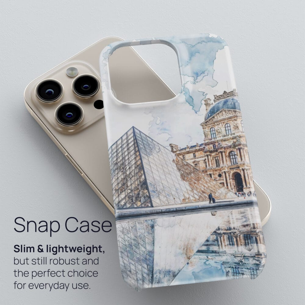 03 - France Louvre Watercolor Art Phone Case - Snap Case.jpg 03 - France Louvre Watercolor Art Phone Case - Snap Case.jpg